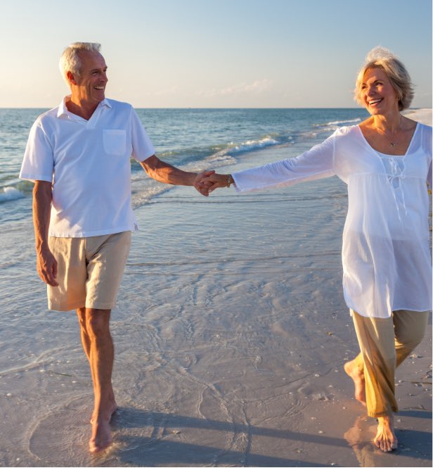 mature couple at the beach