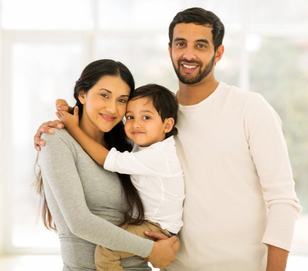 happy young family