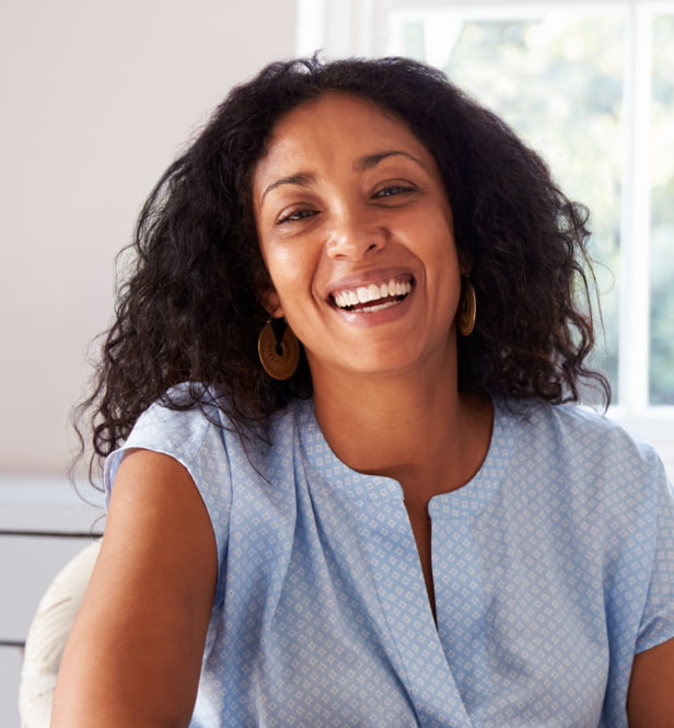 happy middle age woman