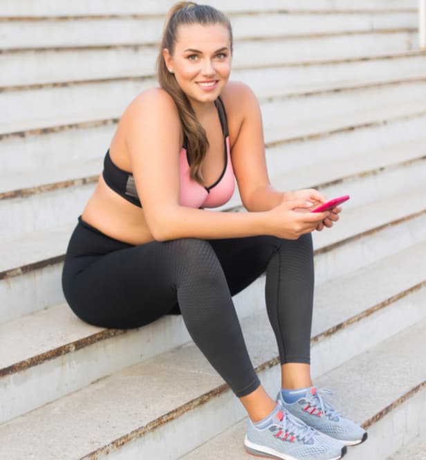 woman resting during a workout