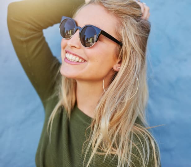 happy healthy woman smiling