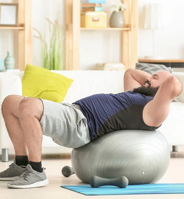 Man working out after weight injection therapy