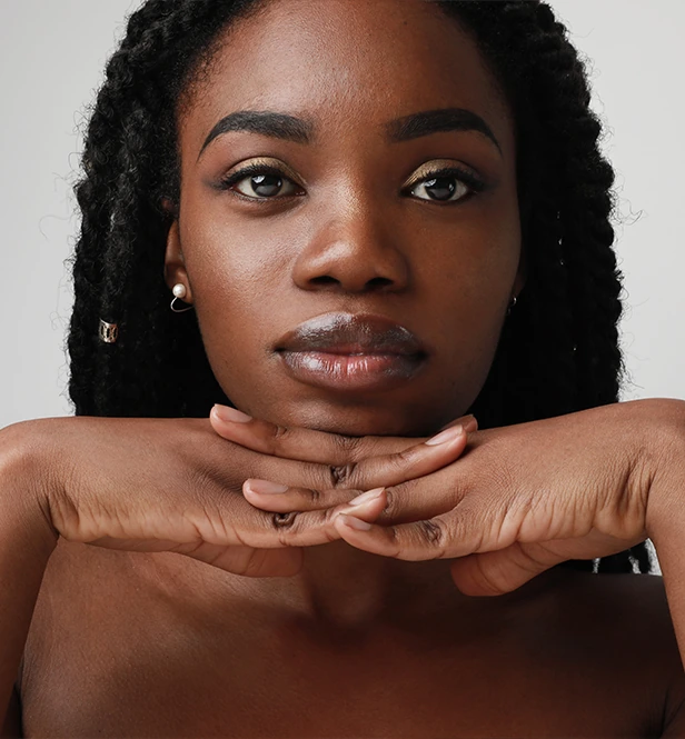 beautiful young woman showcasing glowing skin